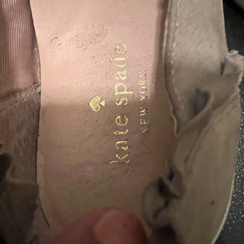 Kate Spade 6.5 cream leather lillie slip on sneakers
